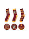 Cinereplicas Harry Potter Gryffindor Κάλτσες με Σχέδια Μπορντό 3Pack