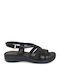 Leather Women's Flat Sandals Anatomic in Black Color