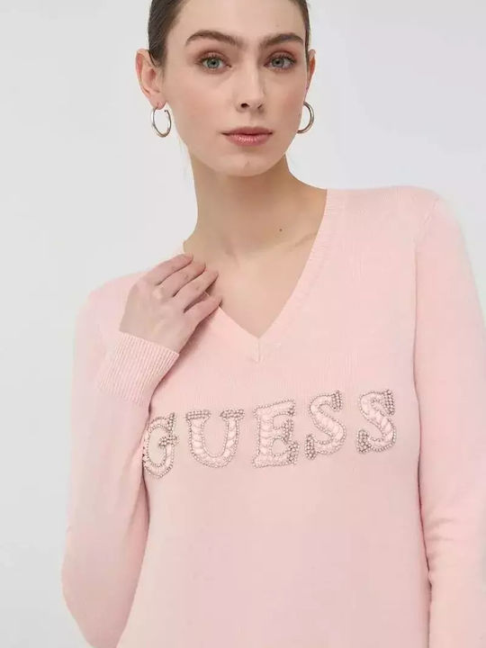 Guess Women's Long Sleeve Pullover Pink