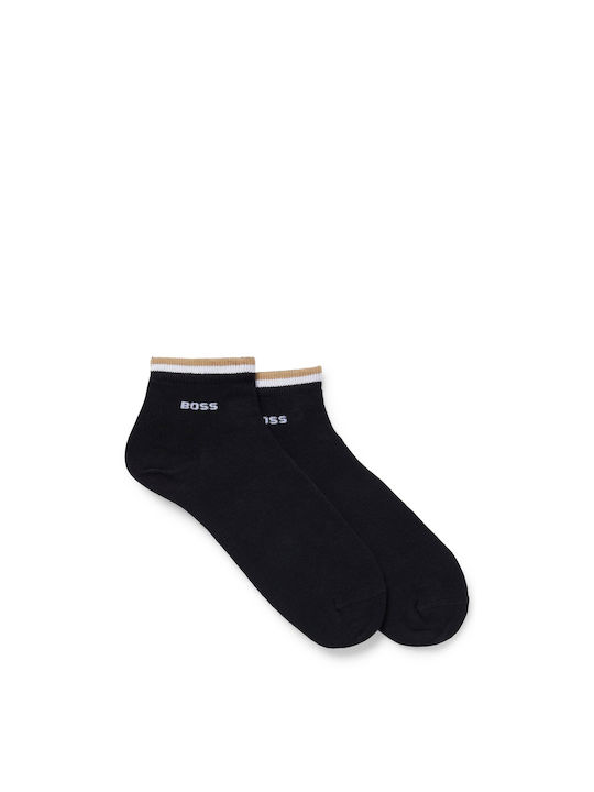 Hugo Boss Men's Solid Color Socks Black 2Pack