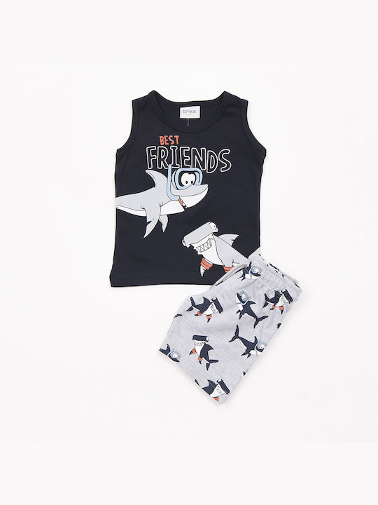 Trax Kids Set with Shorts Summer 2pcs Navy Blue