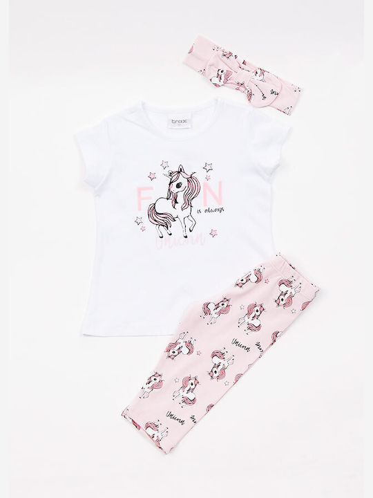 Trax Kids Set with Leggings Summer 3pcs White