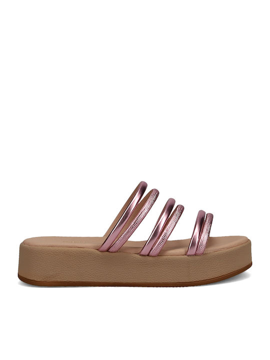 Women's Flat Sandals Flatforms in Pink Color