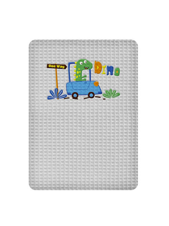 Adam Home Blanket Cot Dino Waffle Gray 110x140cm