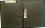 FOLDER WITH DOUBLE LEATHER CONFERENCE GRIP WITH LID 806 A4 BLACK