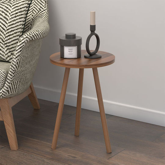 Rundes Beistelltisch Roma Holz Braun M33.5xL33.5xH46cm