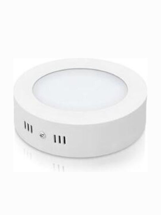 Fos me Στρογγυλό Εξωτερικό LED Panel 12W με Ψυχρό Λευκό Φως 6500K 17εκ.