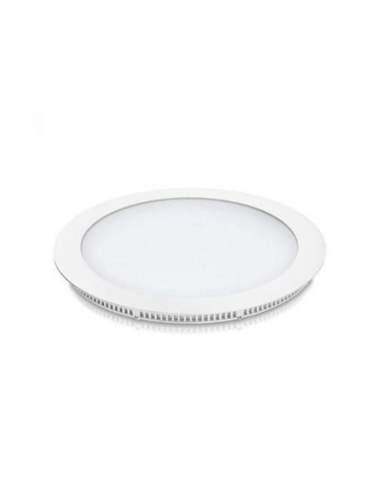 Fos me Στρογγυλό Χωνευτό LED Panel 18W με Φυσικό Λευκό Φως 4000K 22.5εκ.