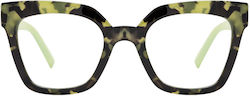 Asti Screen Protection Glasses Schmetterling in Grün Schildpatt