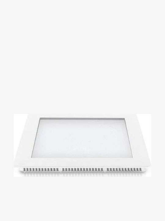 Fos me Square Recessed LED Panel 18W with Warm White Light 3000K 22.5x22.5cm