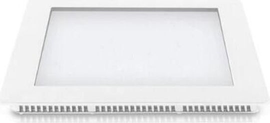 Fos me Τετράγωνο Χωνευτό LED Panel 18W με Θερμό Λευκό Φως 3000K 22.5x22.5εκ.