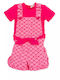 Kinderbekleidungssets mit Latzhose Sommer 2Stücke Fuchsie