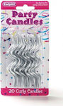 Candle Glimmering silver x20 8cm