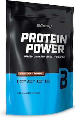 Biotech USA Protein Power with Creatine Fără Gluten & Lactoză cu Aromă de Ciocolată 500gr