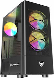 Nfortec Caelum Gaming Midi Tower Computer Case with RGB Lighting Black