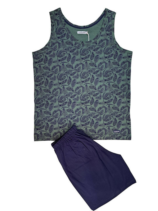 Noidinotte Men's Summer Pajamas Set Green