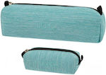 Polo Fabric Pencil Case with 1 Compartment Baby Blue