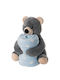 Silk Fashion Blanket Cot Bear Light Blue with Animal 80x120cm