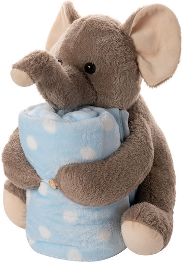 Silk Fashion Decke Kinderbett Elefant Hellblau mit Tierchen 80x120cm