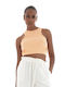 Only Damen Sommer Crop Top Ärmellos Papaya