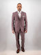 Men's Suit with Vest Regular Fit Burgundy