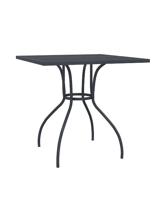 Outdoor Dinner Metal Table Charcoal 80x80x72.5cm