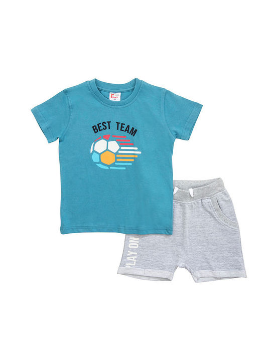 Funky Kinder Set mit Shorts Sommer 2Stück Blau