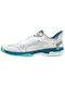 Mizuno Wave Exceed Tour 5 AC Men's Tennis Shoes for Hard Courts White / Moroccan Blue / Turquoise