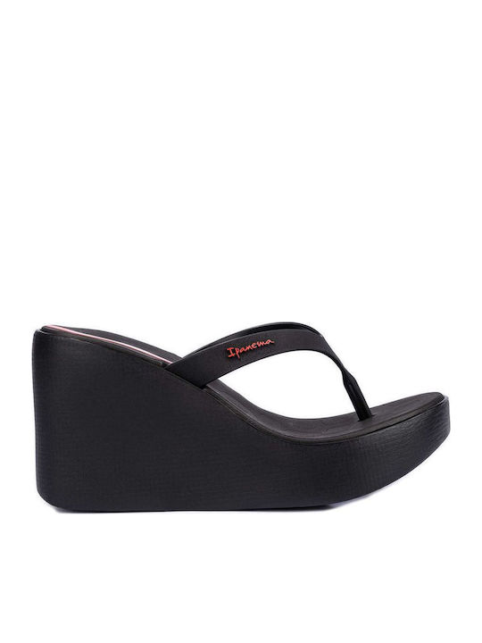 Aloha Damen-Flip-Flops - Hausschuhe mit Plattformen in Schwarz