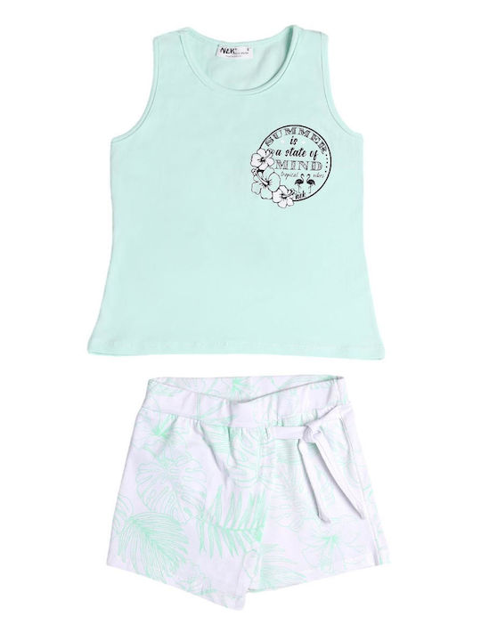 Nek Kids Wear Kids Set with Shorts Summer 2pcs Turquoise