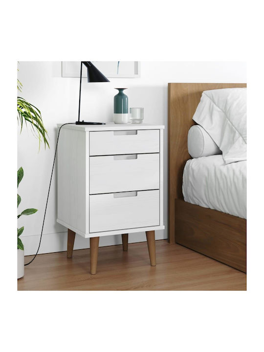 Wooden Bedside Table 40x35x65cm