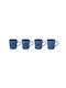 Marva Sea Life Becher aus Porzellan Blau 380ml 4Stück