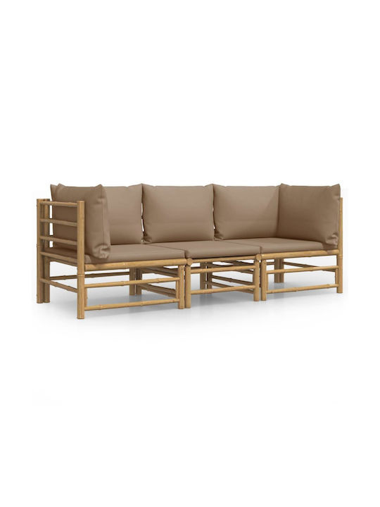 Baumsessel-Sofa Außenbereich Bamboo mit Kissen 193x69x65cm