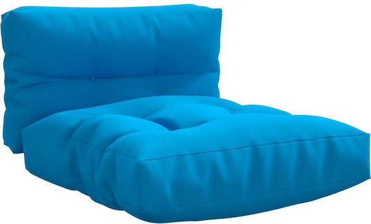 vidaXL Garden Chair Cushion with Bamboo Backrest Light Blue 2 Pieces 70x70cm