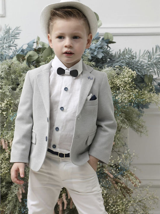 Mi Chiamo Boys Baptism Suit with Blazer 5pcs White Α4625-ΓΛ