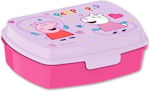 Peppa Kids Lunch Plastic Box Pink L17xW12xH6cm