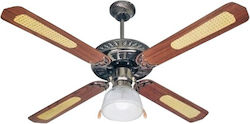 Hoomei Deckenventilator 125cm mit Licht Braun