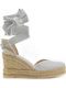 Women's Leather Platform Espadrilles Platina