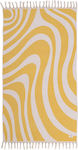 Nef-Nef Groovy Yellow Cotton Beach Towel with Fringes 170x90cm 033281