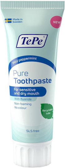 TePe Pure Toothpaste for Sensitive Teeth Mild Peppermint 75ml