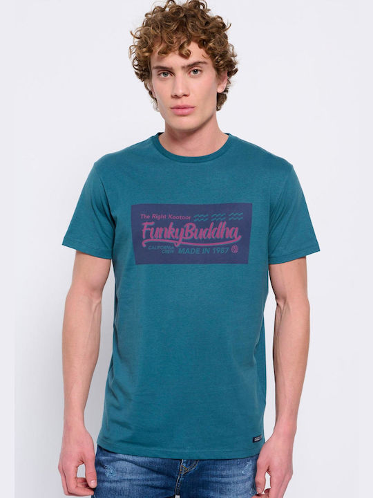 Funky Buddha Herren T-Shirt Kurzarm Grün