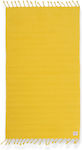 Nef-Nef Expression Πετσέτα Θαλάσσης Παρεό με Κρόσσια Κίτρινη 160x80εκ.