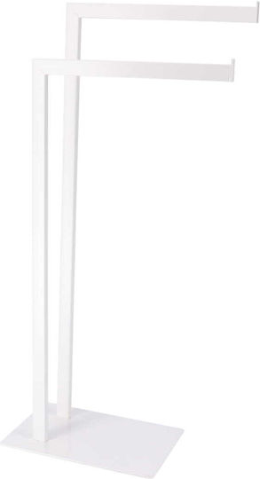 Eurocasa Double Floor Standing Bathroom Freestanding Towel Rack White