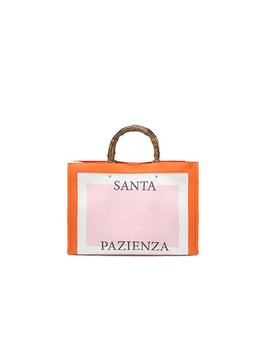 Le Pandorine Santa Pazienza Set Damen Tasche Hand Orange