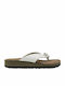 Leather Women's Flat Sandals Anatomic in White Color