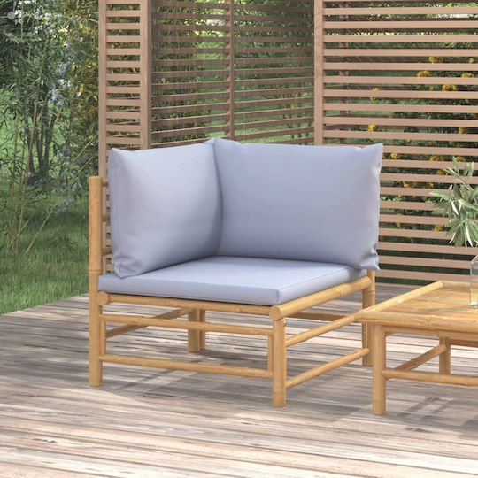 Outdoor-Sessel Bamboo Braun mit Kissen 69x69x65εκ.