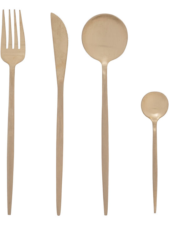 24-Piece Stainless Steel 18/10 Gold Cutlery Set