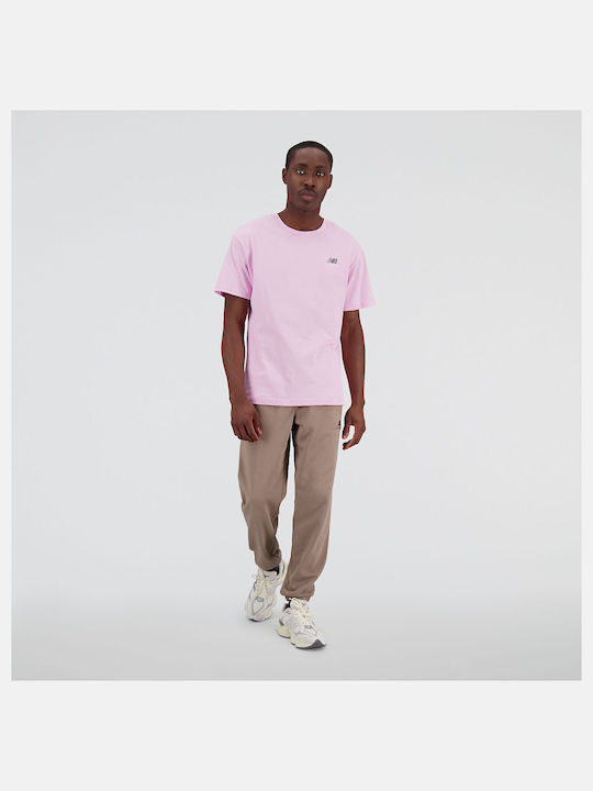 New Balance Essentials Ανδρικό T-shirt Ροζ Μονό...