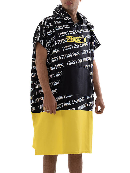 Bee. Unusual. IDG a Flying F*ck Beach Poncho Black