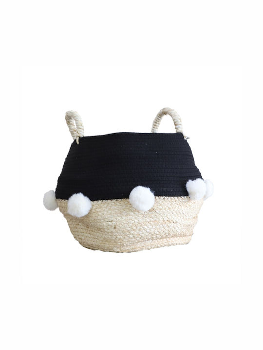 Inart Decorative Basket Fabric with Handles Beige 35x35x27cm